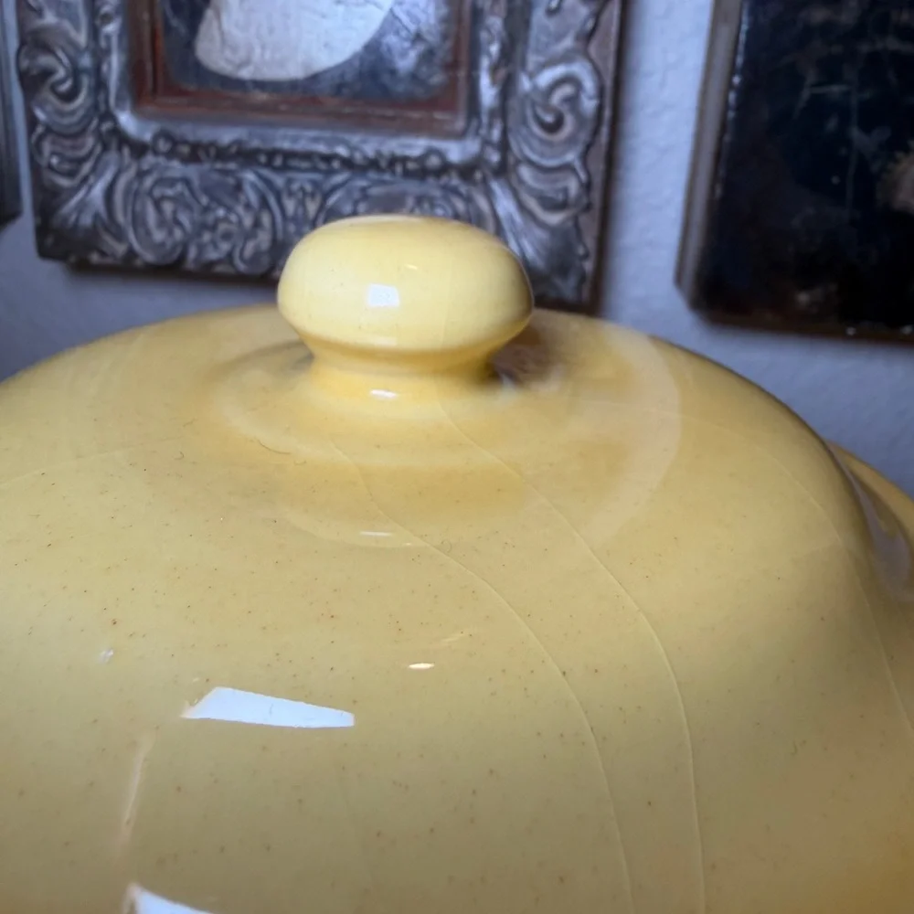 Sur La‎ Table “Zucchero” Yellow Ceramic Sugar Canister – Made in Italy – Rustic